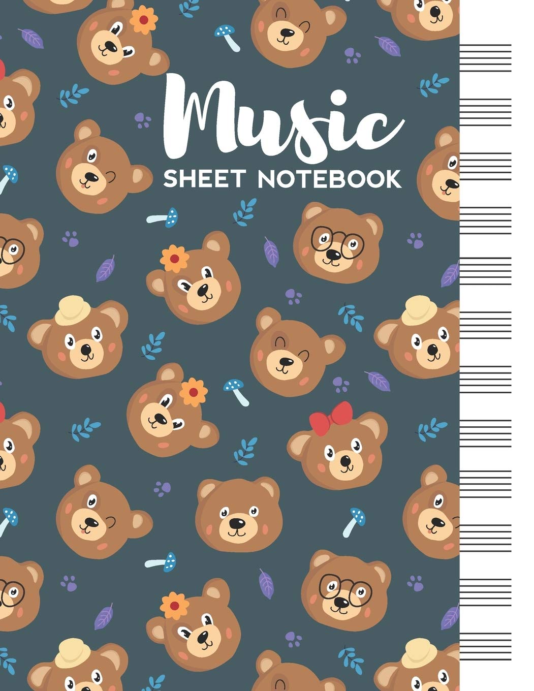 Music Sheet Notebook: Blank Staff Manuscript Paper with Cute Bears Themed Cover Arts & Music