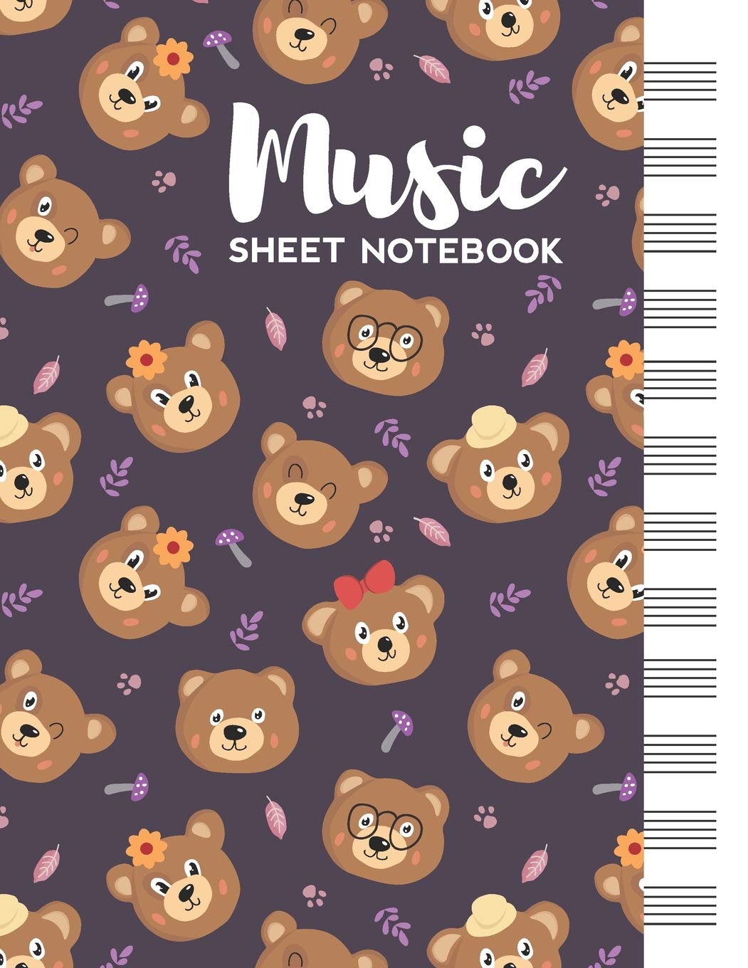 Music Sheet Notebook: Blank Staff Manuscript Paper with Cute Bears Themed Cover Arts & Music
