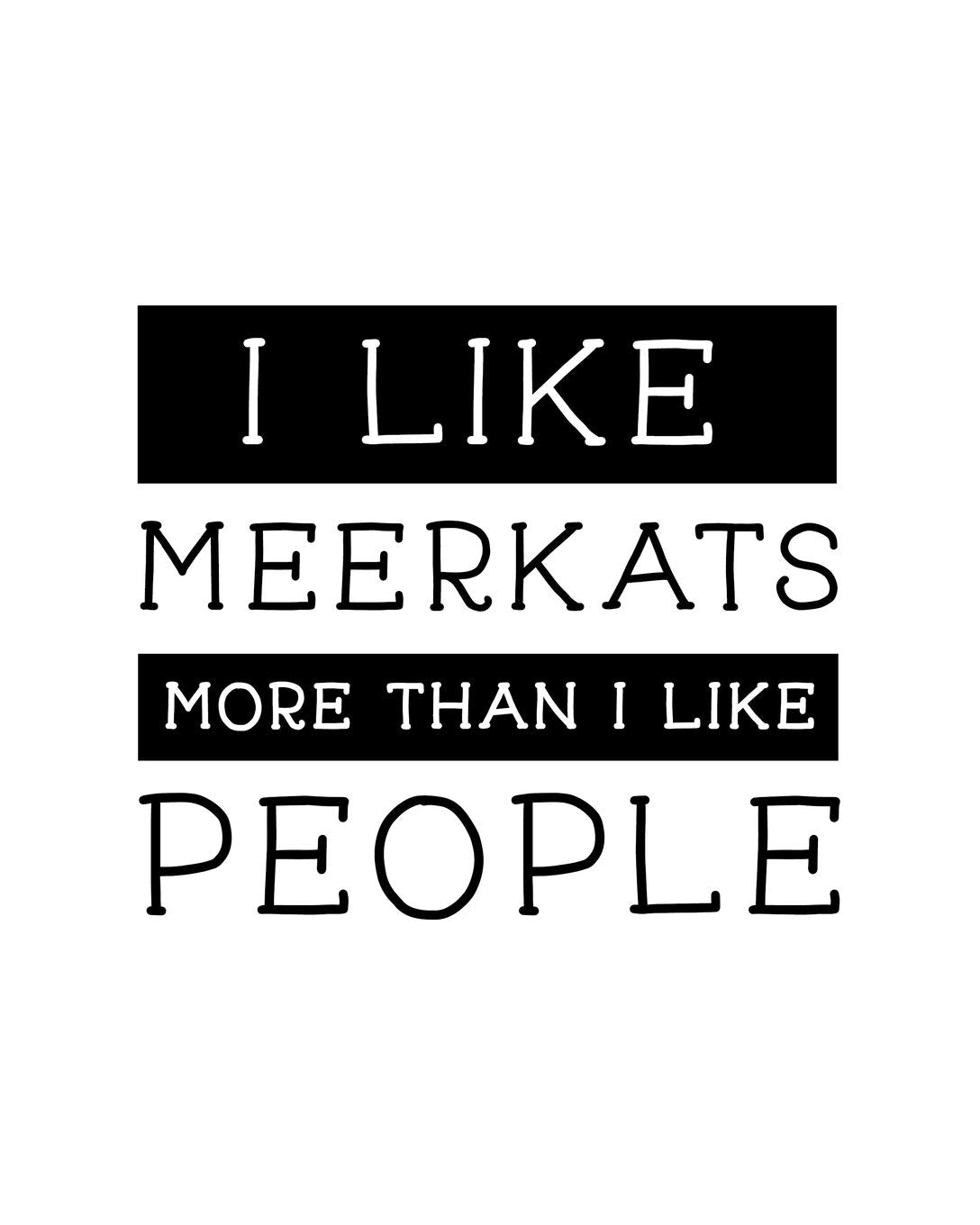 I Like Meerkats More Than I Like People: Meerkat Gift for People Who Love Meerkats - Funny Saying on Black and White Cover - Blank Lined Journal or Notebook Books