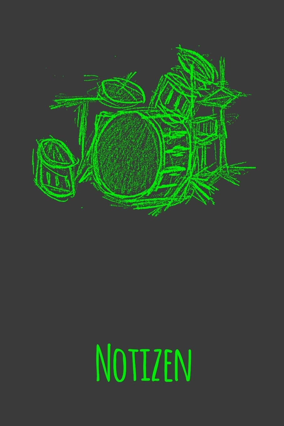 Schlagzeuger Notizbuch: A5 Dodgrid (gepunktet) | Agenda Journal | Perfekt zum Schreiben und Zeichnen | Drumsticks | Neon Grün Books