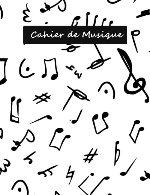 Cahier de Musique: Carnet de partitions - Papier manuscrit - 12 portées par page - 108 pages - Grand format - Couverture moderne Arts & Music
