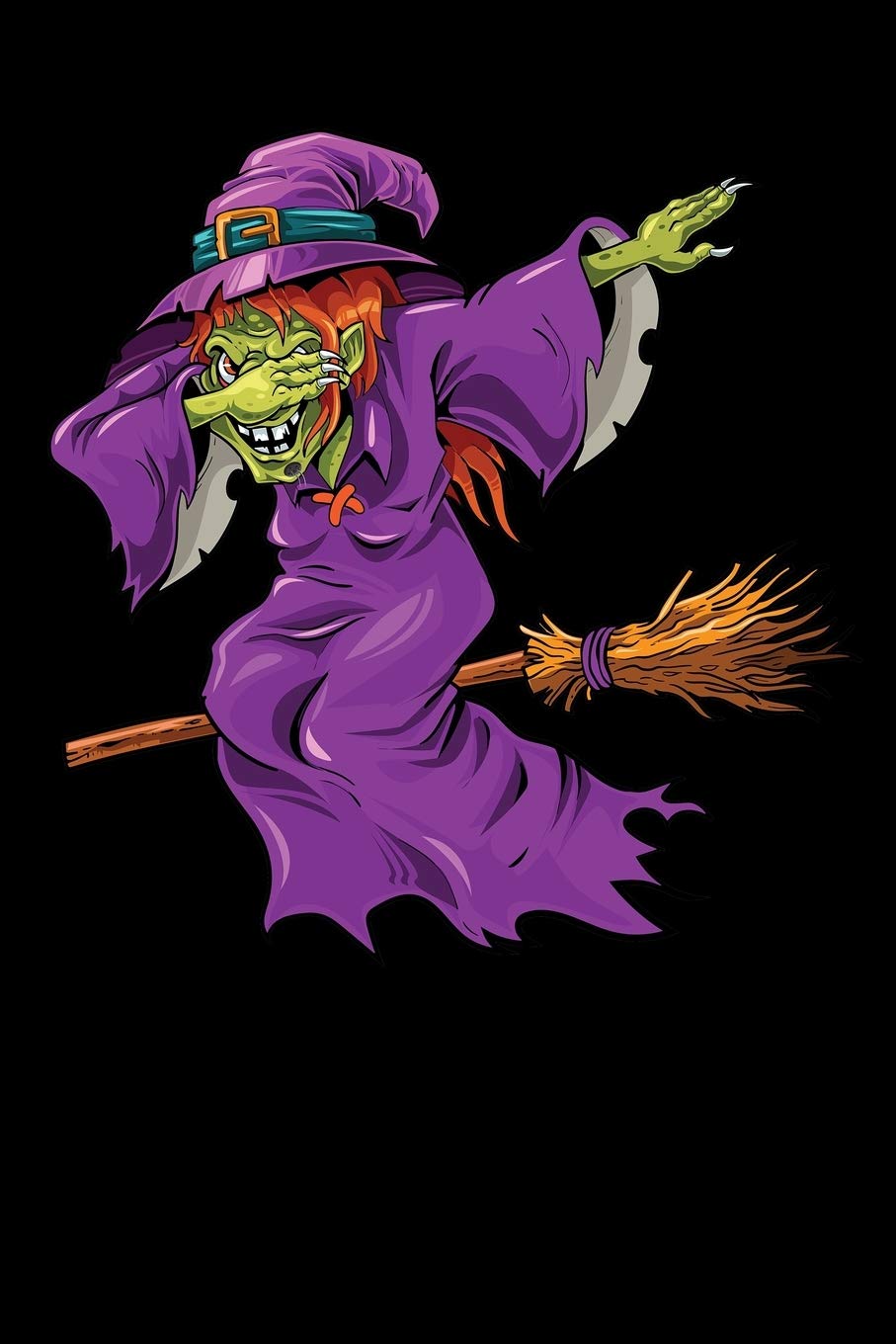 Dabbing Witch: Funny Halloween, College Ruled Lined Paper, 120 pages, 6 x 9 Books