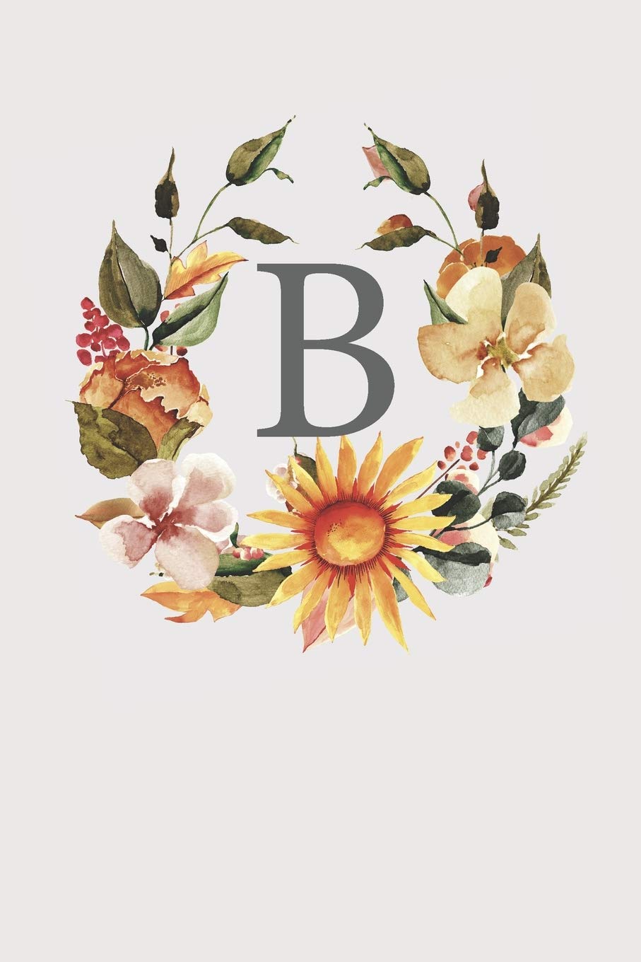 B: Pink Monogram Sketchbook | 110 Sketchbook Pages (6 x 9) | Sunflower Watercolor Monogram Sketch Notebook | Personalized Initial Letter Journal | Monogramed Sketchbook Arts & Music