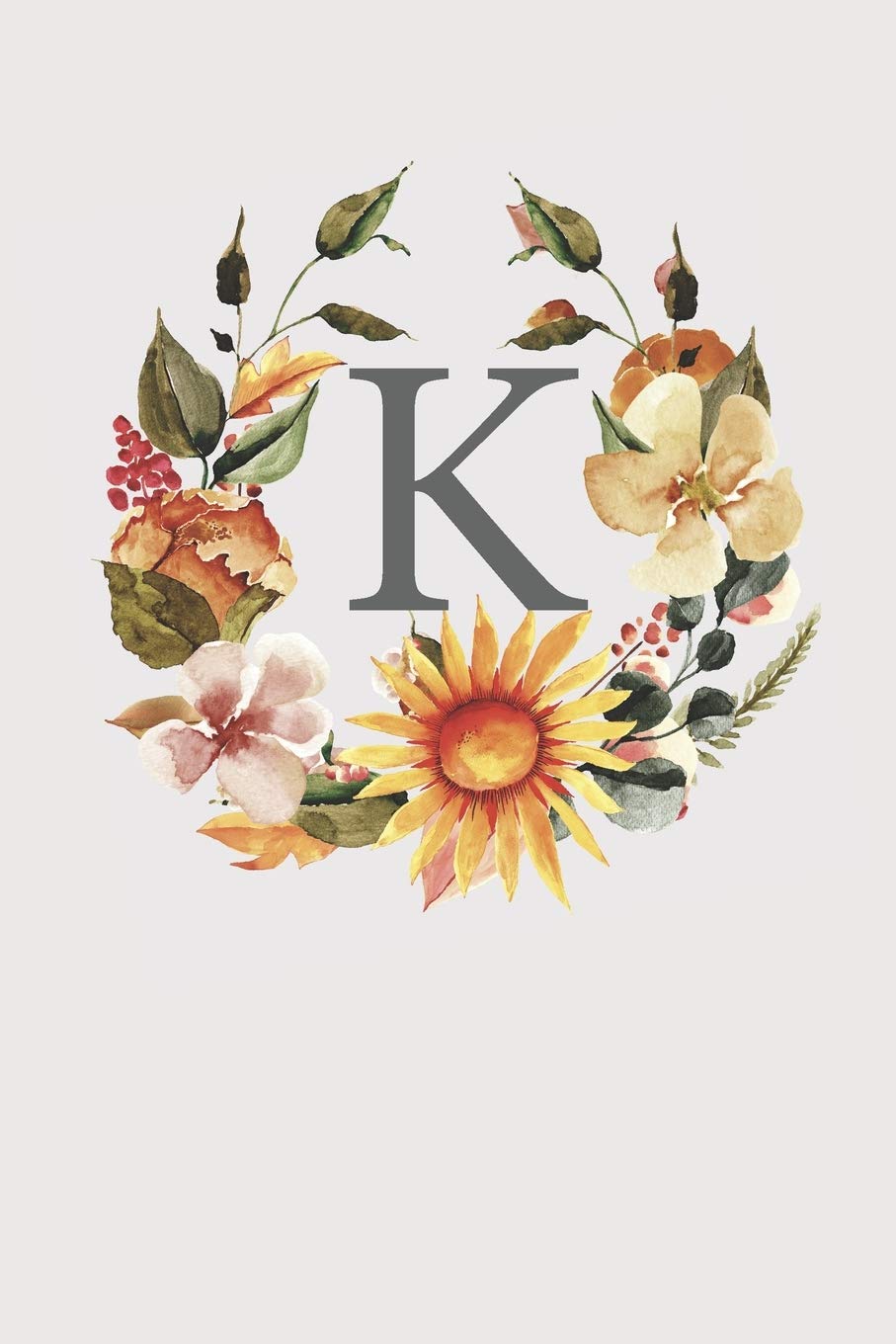 K: Pink Monogram Sketchbook | 110 Sketchbook Pages (6 x 9) | Sunflower Watercolor Monogram Sketch Notebook | Personalized Initial Letter Journal | Monogramed Sketchbook Arts & Music