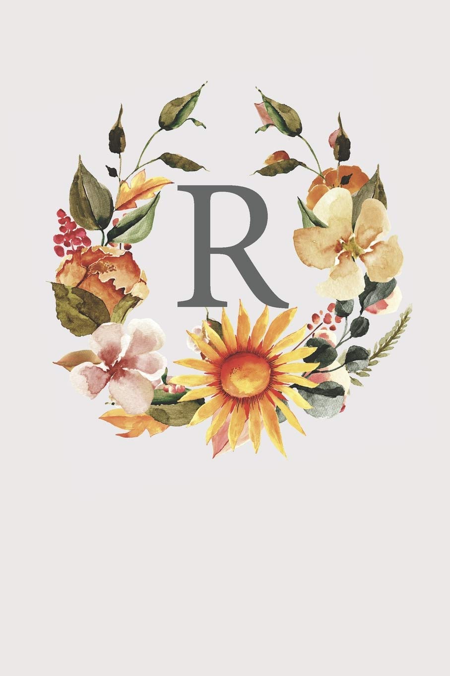 R: Pink Monogram Sketchbook | 110 Sketchbook Pages (6 x 9) | Sunflower Watercolor Monogram Sketch Notebook | Personalized Initial Letter Journal | Monogramed Sketchbook Arts & Music