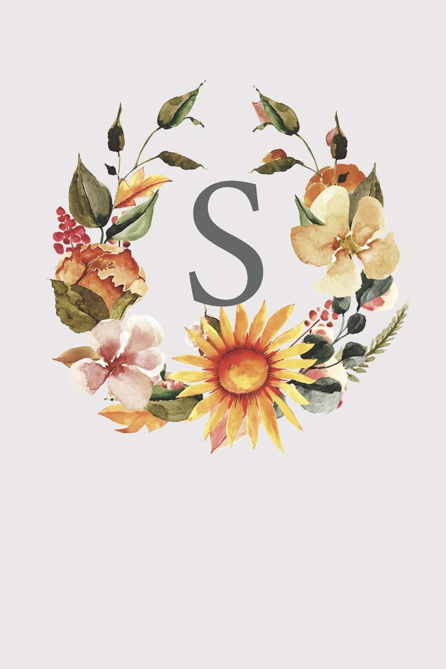 S: Pink Monogram Sketchbook | 110 Sketchbook Pages (6 x 9) | Sunflower Watercolor Monogram Sketch Notebook | Personalized Initial Letter Journal | Monogramed Sketchbook Arts & Music
