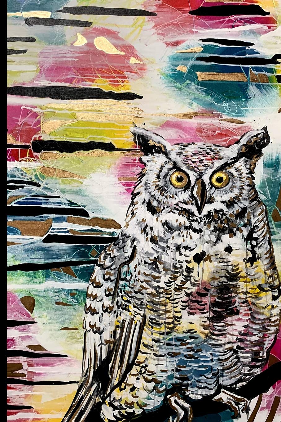 "Olivia Wild" by Jennifer Moreman: Enchanting Owl 6x9" lined notebook by Artist Essays & Short Stories