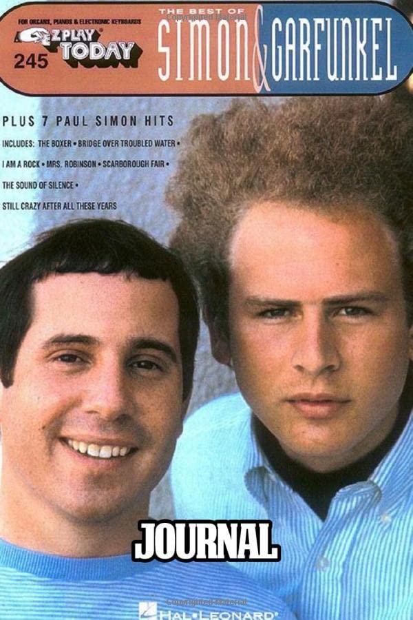 Journal: Paul Simon American Singer-Songwriter Simon & Garfunkel Music Band The Sound of Silence, Mrs. Robinson Greatest Hit, Soft Cover Paper 6 x 9 ... Writing, Paper Workbook for Teens & Children. Books