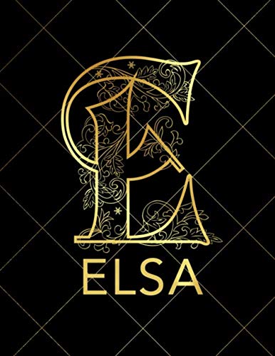 Product Image: Elsa: Notebook Journal with Gold Monogram Initial Letter E and Name