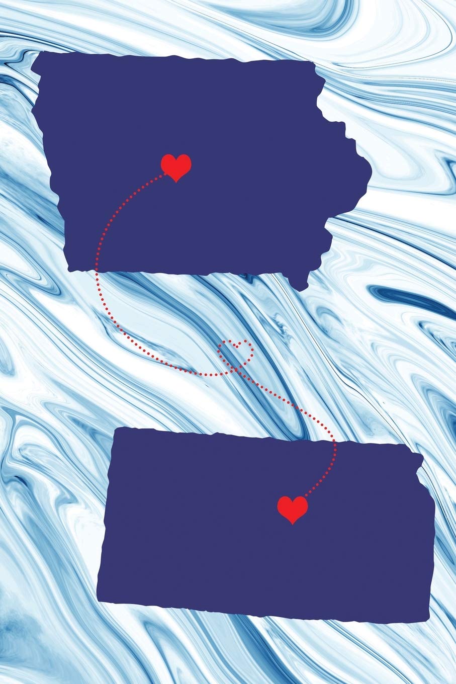 Long Distance Out of State Journal: Iowa & Kansas (Two Souls One Heart US States Diary Notebook, Band 1485) Books