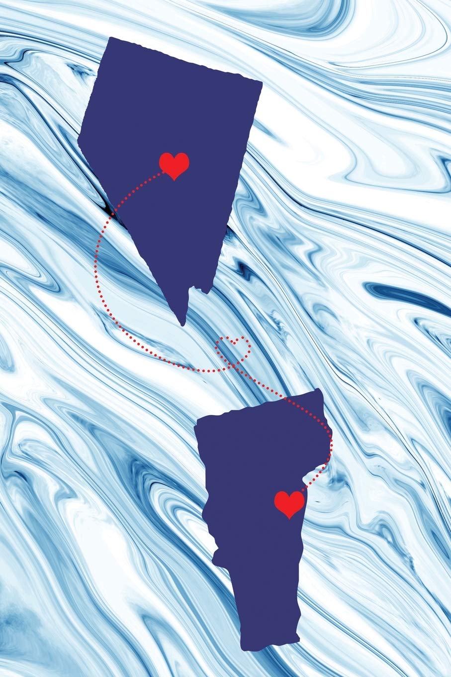 Long Distance Out of State Journal: Nevada & Vermont (Two Souls One Heart US States Diary Notebook, Band 1563) Books