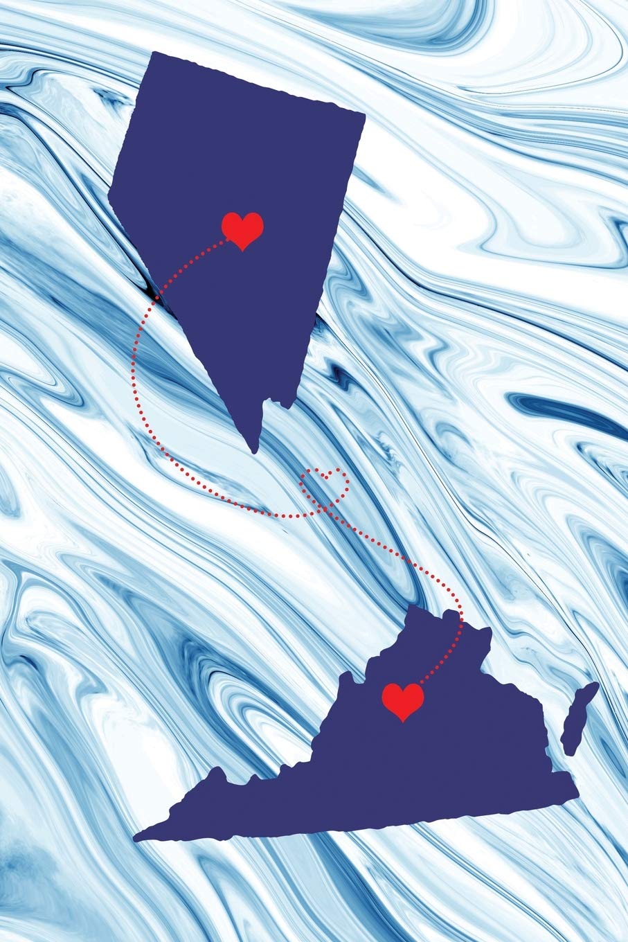 Long Distance Out of State Journal: Nevada & Virginia (Two Souls One Heart US States Diary Notebook, Band 1564) Books
