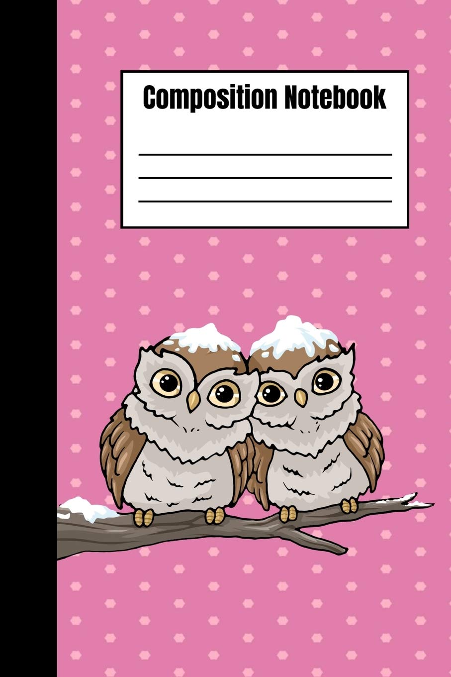 Cute Owl Composition Notebook - Pink Princess & Winter Snow Roses: Cute Animal Lovers & Girls Journal Mathematics