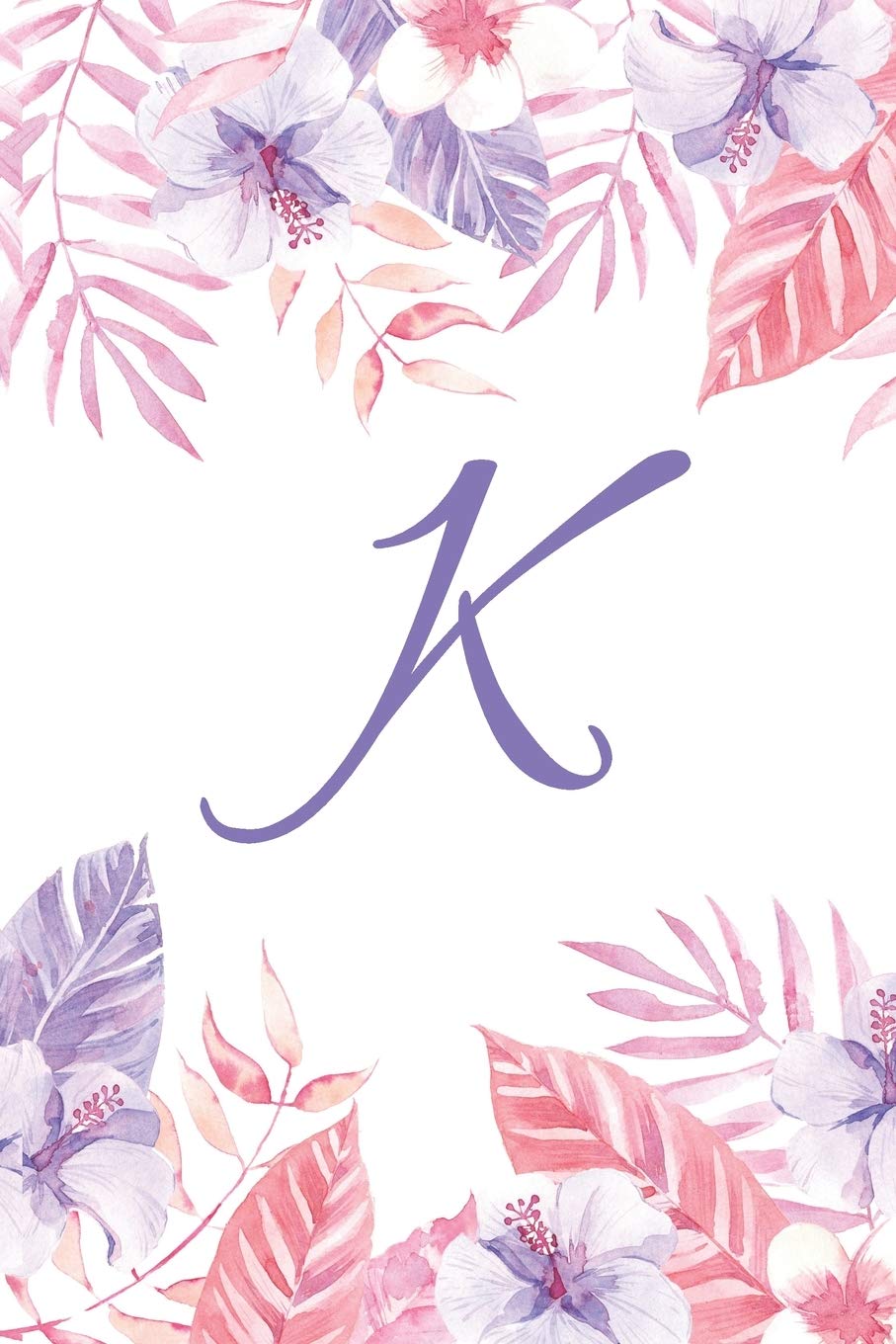 K: Initial K Monogram Notebook Journal Gift Pink and Purple Tropical Floral design (Tropical Treasure Monogram Journals, Band 11) Lifestyle
