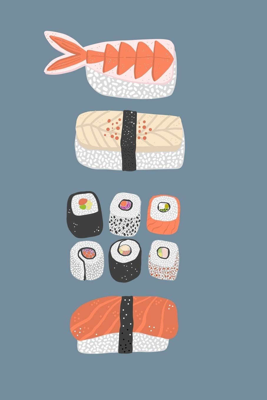 Product Image: Notes: A Blank Dot Grid Notebook with Stack of Sushi Cover Art