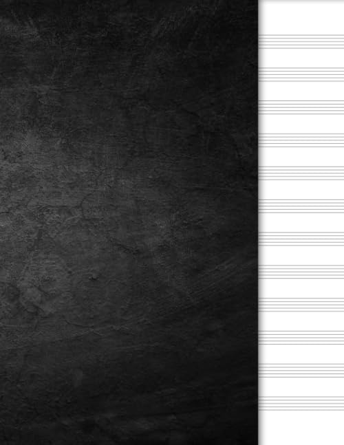 Blank Music Sheet Notebook: Music Manuscript Paper | Staff Paper | Musical Note Book 12 Staves | Dark Black Cover Arts & Music