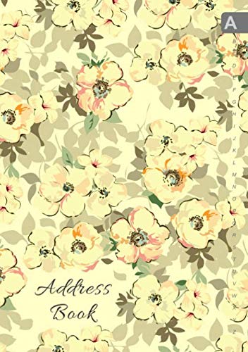 Address Book: B5 Medium Contact Notebook Organizer | A-Z Alphabetical Sections | Large Print | Painted Cute Flower Design Yellow Film, Art & Culture