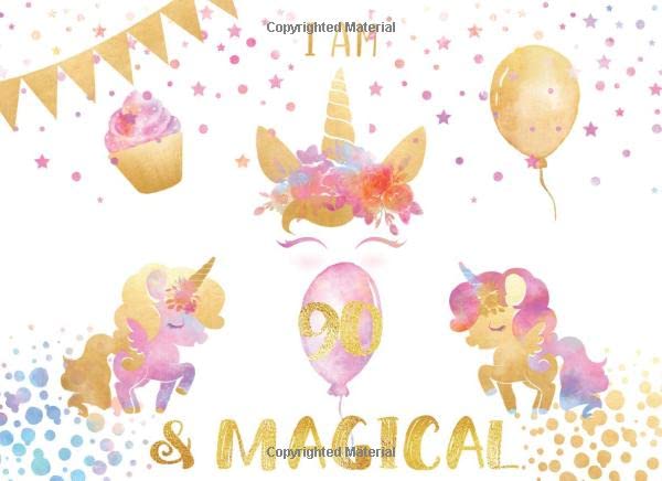 I Am 90 and Magical: 90th Birthday Party Guest Book - Unicorn Party Guest Book Non-fiction