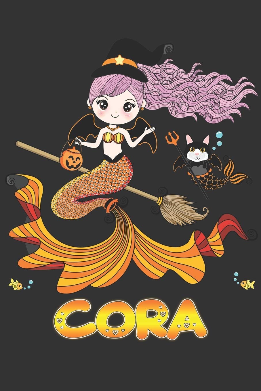 Cora: Cora Halloween Beautiful Mermaid Witch, Create An Emotional Moment For Cora?, Show Cora You Care With This Personal Custom Gift With Cora's Very Own Planner Calendar Notebook Journal Essays & Short Stories