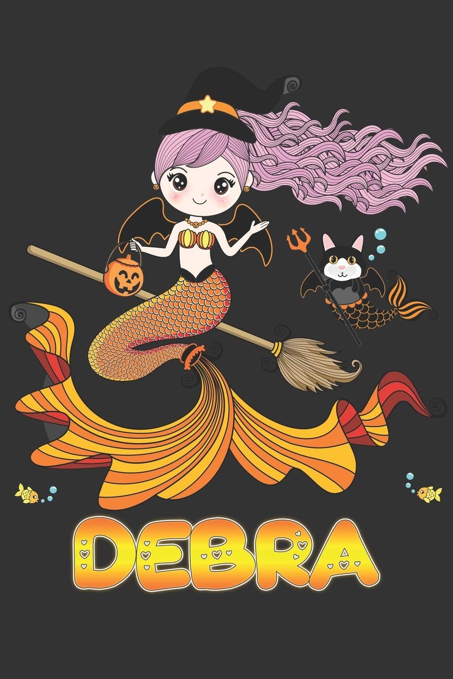 Debra: Debra Halloween Beautiful Mermaid Witch, Create An Emotional Moment For Debra?, Show Debra You Care With This Personal Custom Gift With Debra's Very Own Planner Calendar Notebook Journal Essays & Short Stories