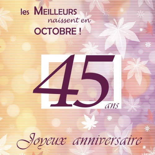 Les Meilleurs naissent en Octobre ! 45 ans Joyeux Anniversaire: Livre d'or, Violet et Jaune, Automne, 100 pages, Format carré 21,59 x 21,59 cm book