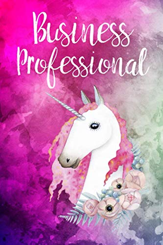 Business professional: Cute Unicorn Notebook Writing Journal for Girls, 6x9 Lined Writing Paper|121pages,Personalized With Job's title, Notebook for Women and Girls, Notebook/Journal/Planner Gift Self-help