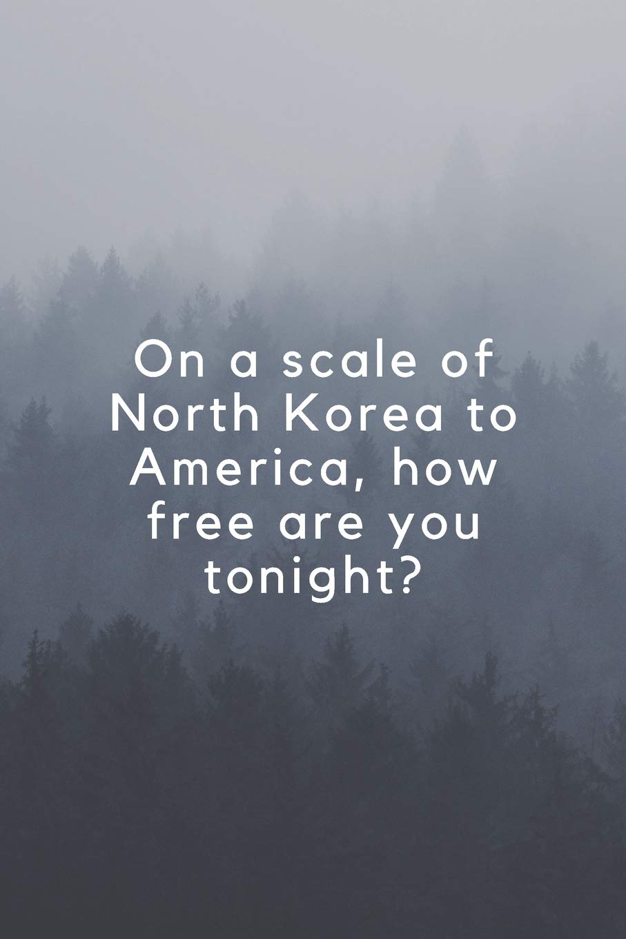 On a scale of North Korea to America, how free are you tonight?: Wide Lined ( 6 x 9 inches ) 120 pages - , 6" x 9”, style cover, perfect bound notebook. Social Sciences