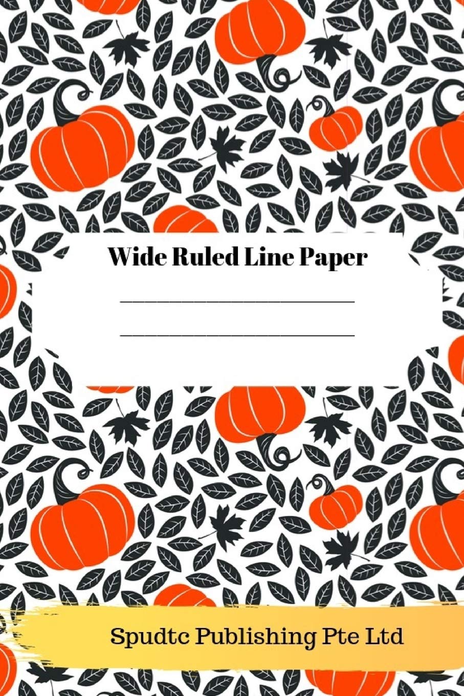 Fall Pumpkin and Thanksgiving Theme Wide Ruled Line Paper Hobbies & Crafts