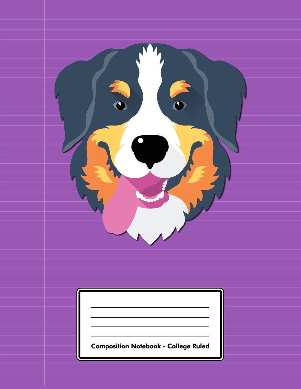 Composition Notebook - College Ruled: Purple Bernese Mountain Dog | 109 pages 8.5"x11" | White Blank Lined Exercise Book | School Subject | Gift For ... Adult Teacher Student | Journal | Diary Pets