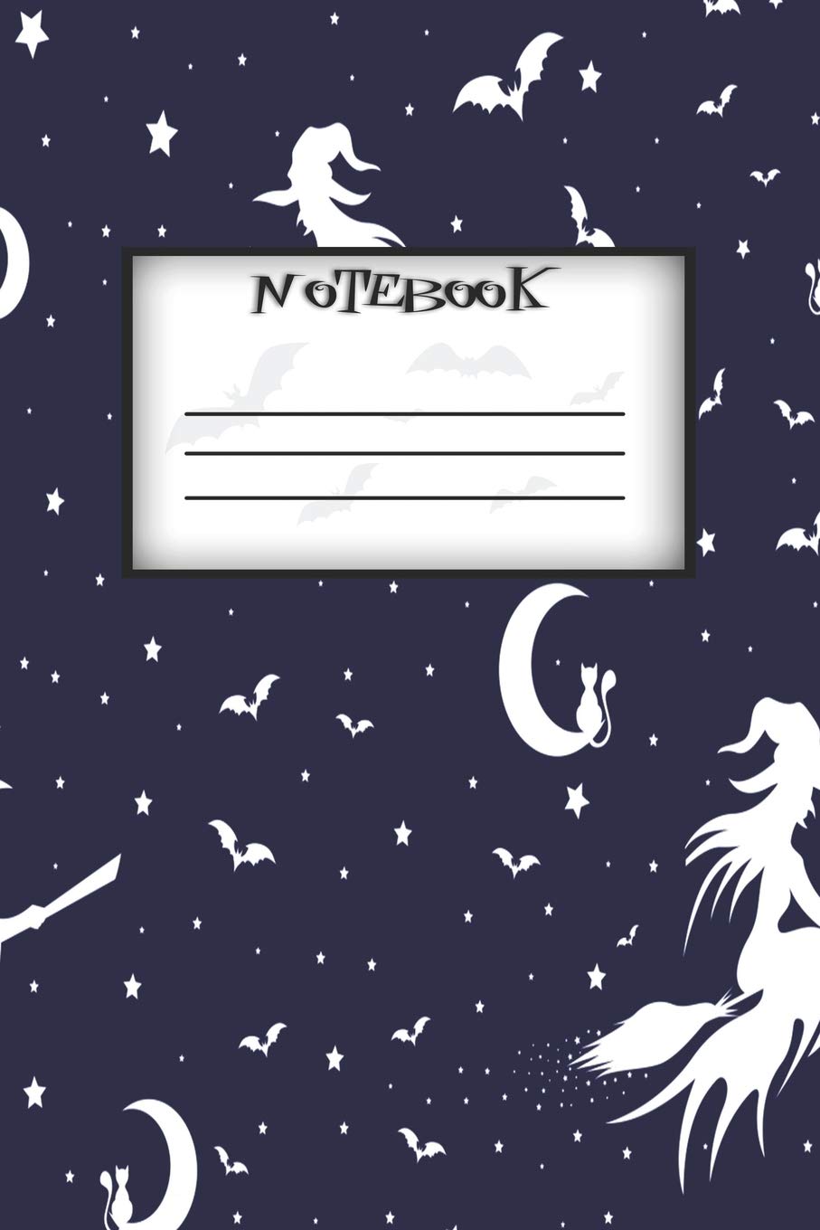 Notebook: Halloween Pumpkin 6x9 in - 100 Pages - Wide Ruled - Black Lined Paper Journal Notebook Essays & Short Stories