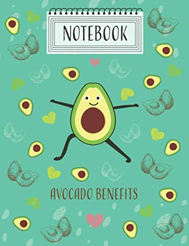 Avocado Benefits: Avocado Notebook College Ruled Wide Notebook Lined Composition Book Journal, Blank Lined Exercise Book - Back To School Gift Teens, cute avocado Learning & Reference