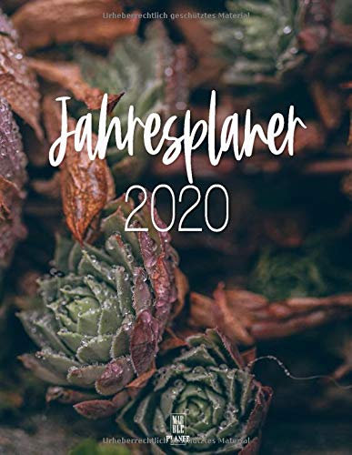MARBLE Planer JAHRESPLANER 2020 SUKKULENTEN: A4 | 385+ Seiten | Tagesplaner | Terminpaner | Projekte | viel Raum für Inspiration | Achtsamkeit | Mahlzeiten | Aufgaben | Softcover | book