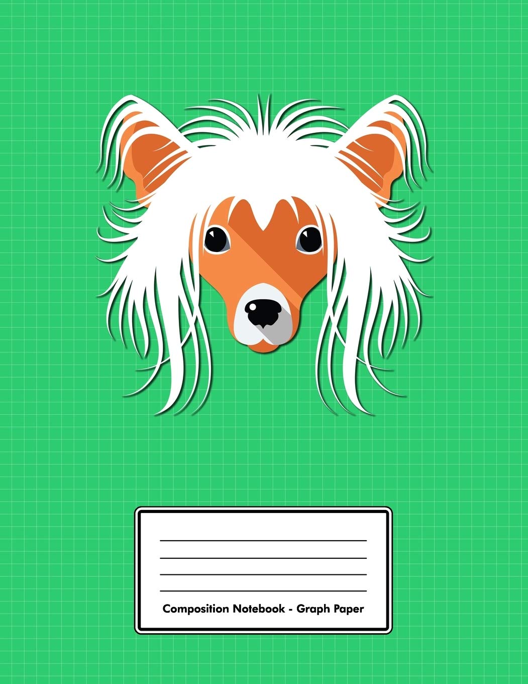 Composition Notebook - Graph Paper: Green Chinese Crested Dog | 109 pages 8.5"x11" | White Blank 5x5 Exercise Book | School Subject | Gift For Kids Teenager Adult Teacher Student | Journal | Diary Pets