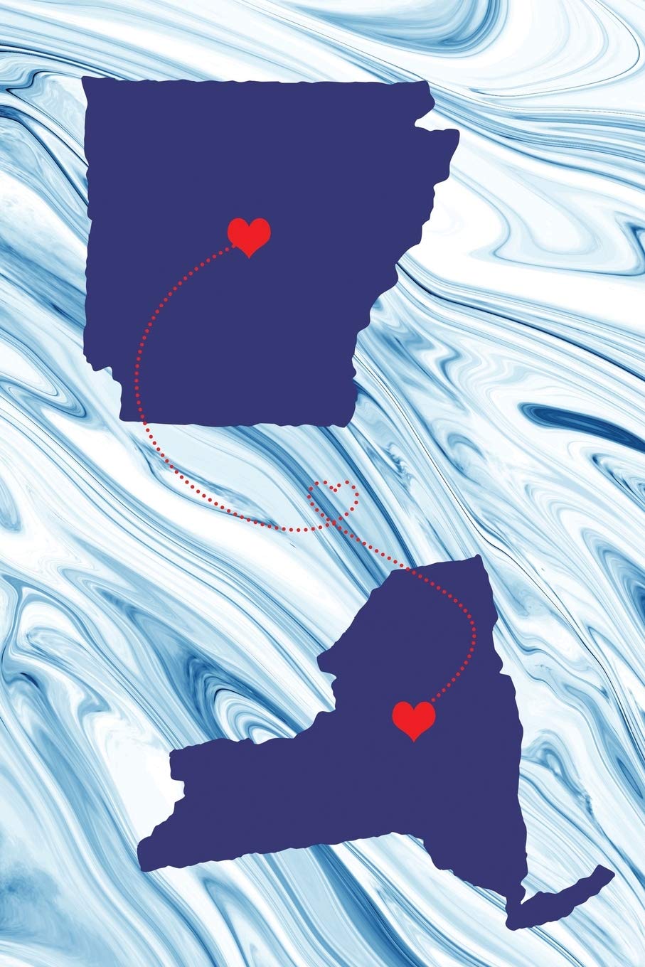 Long Distance Out of State Journal: Arkansas & New York (Two Souls One Heart US States Diary Notebook, Band 1597) Books