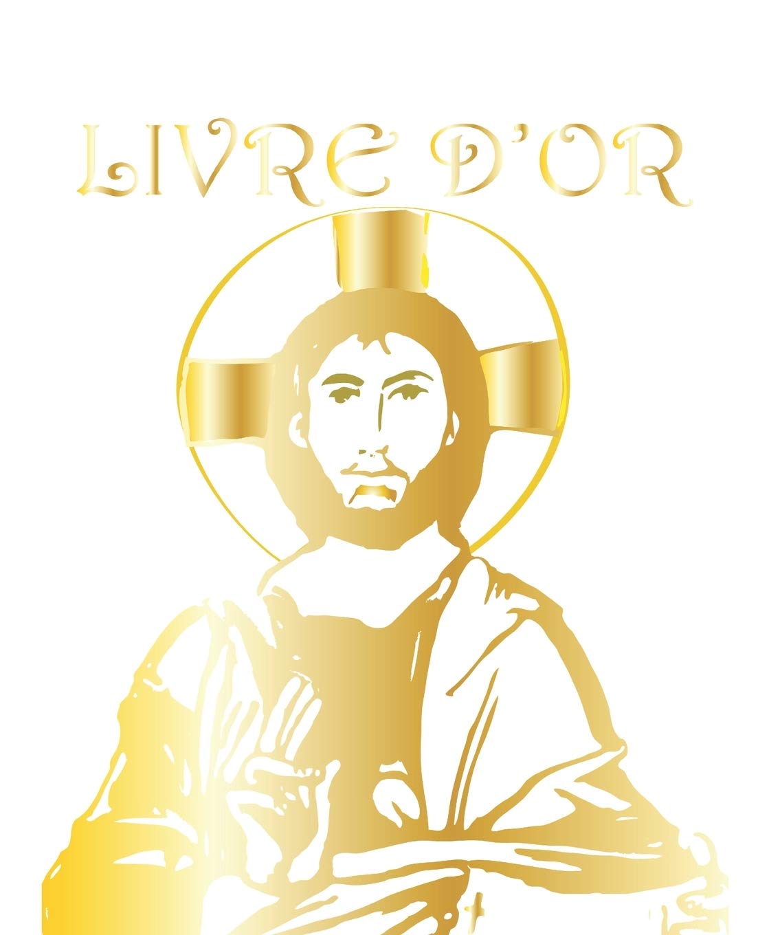 LIVRE D'OR: LIVRE D'OR élégant pour tout évènement et réception catholique. Les 200 pages blanches sont encadrées d'un fin liseré gris clair élégant 19 x 23,5 cm | 200 pages | couverture souple Business, Finance & Career