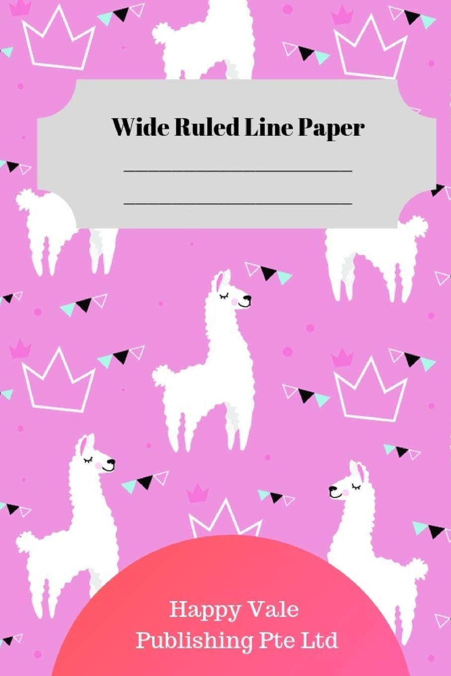 Cute Ilama Theme Wide Ruled Line Paper Hobbies & Crafts