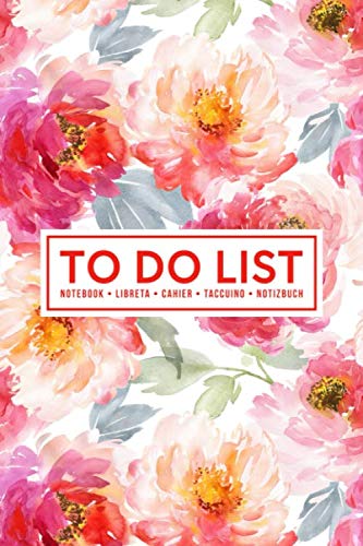To Do List Notebook | Libreta | Cahier | Taccuino | Notizbuch: 100 Pages of To Do Lists with Space for Notes for Planning & Organizing Your Days: Red Flowers on White 390-0 Business, Finance & Career