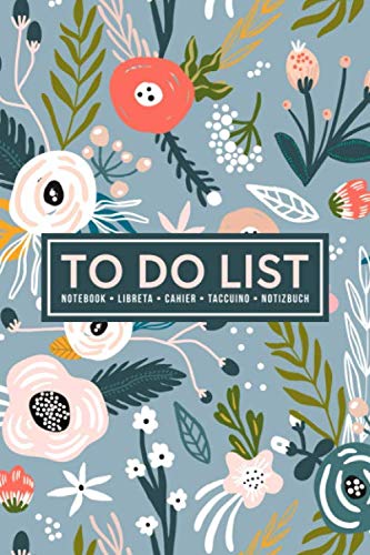 To Do List Notebook | Libreta | Cahier | Taccuino | Notizbuch: 100 Pages of To Do Lists with Space for Notes for Planning & Organizing Your Days: White & Coral Flowers on Blue 425-9 Business, Finance & Career