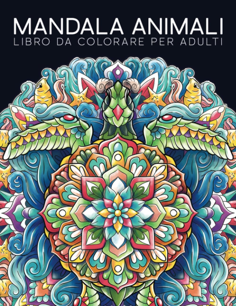 Libro da colorare per adulti: Mandala animali book
