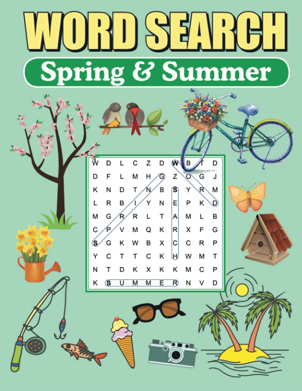 Word Search Spring & Summer: Large Print Word Find Puzzles Tiptoi & Games