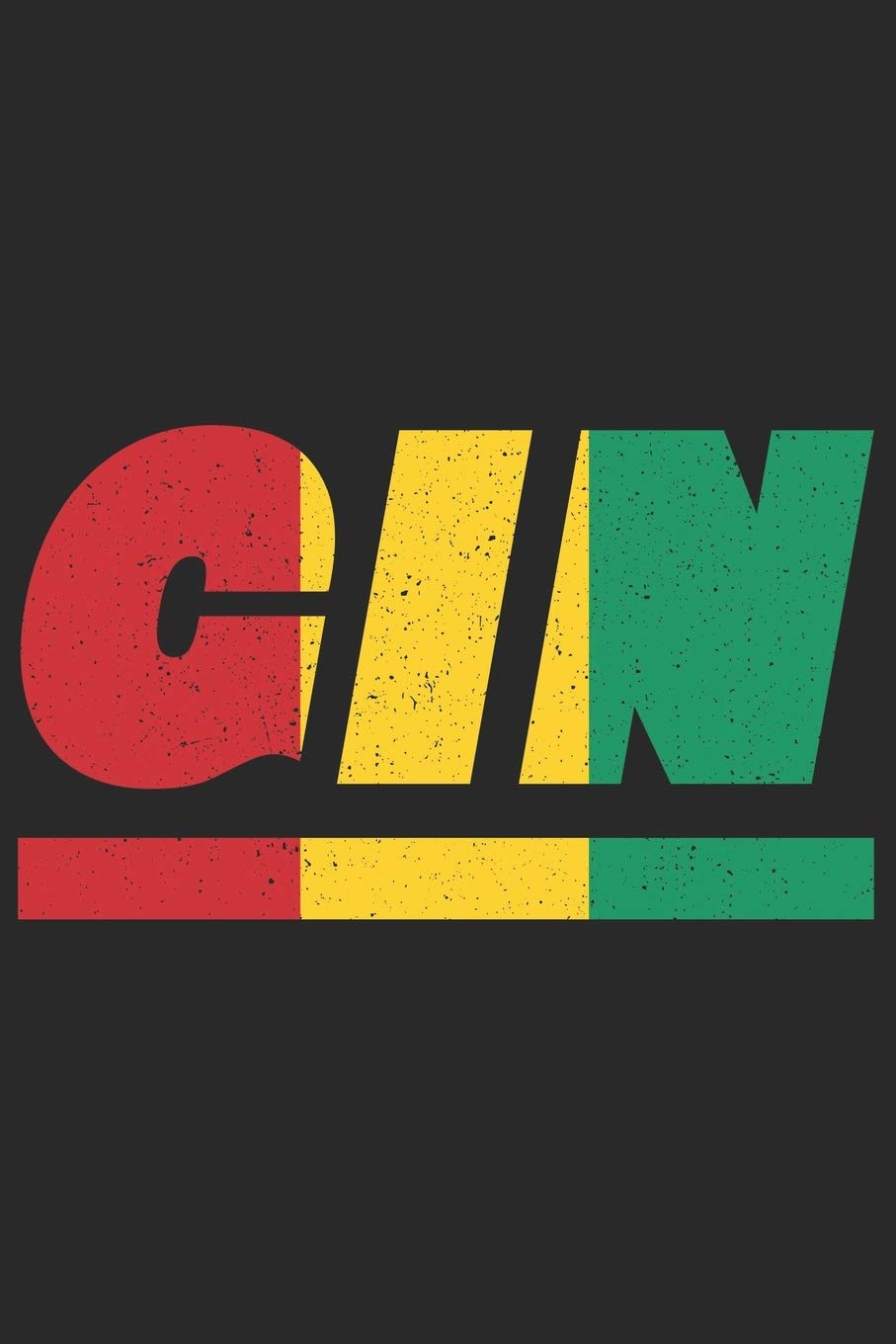 GIN: Guinea Notizbuch mit karo 120 Seiten in weiß. Notizheft mit der guineanischen Flagge Travel