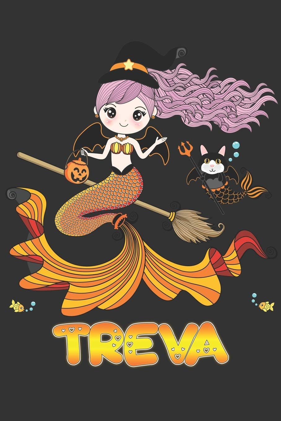 Treva: Treva Halloween Beautiful Mermaid Witch Want To Create An Emotional Moment For Treva?, Show Treva You Care With This Personal Custom Gift With Treva's Very Own Planner Calendar Notebook Journal Essays & Short Stories