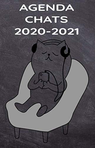 AGENDA CHATS 2020 - 2021: Agenda Hebdomadaire - 1 semaine par page - Format A5 - Jan 2020 à Dec 2021 - planificateur, semainier simple & graphique Reference Books