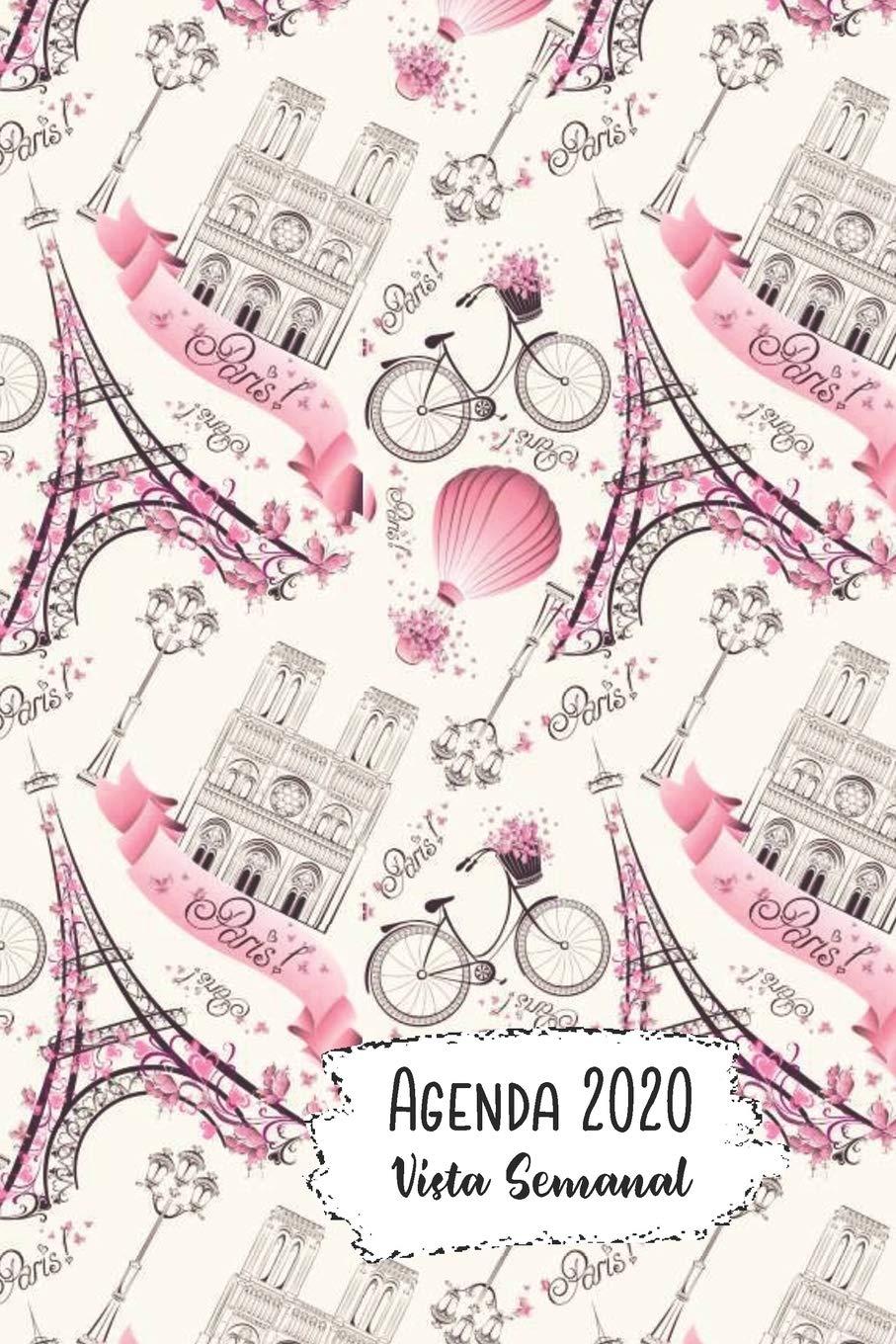 Agenda 2020 Vista Semanal: 12 Meses Programacion Semanal Calendario en Espanol Diseno Paris in Rosa Hobbies & Crafts