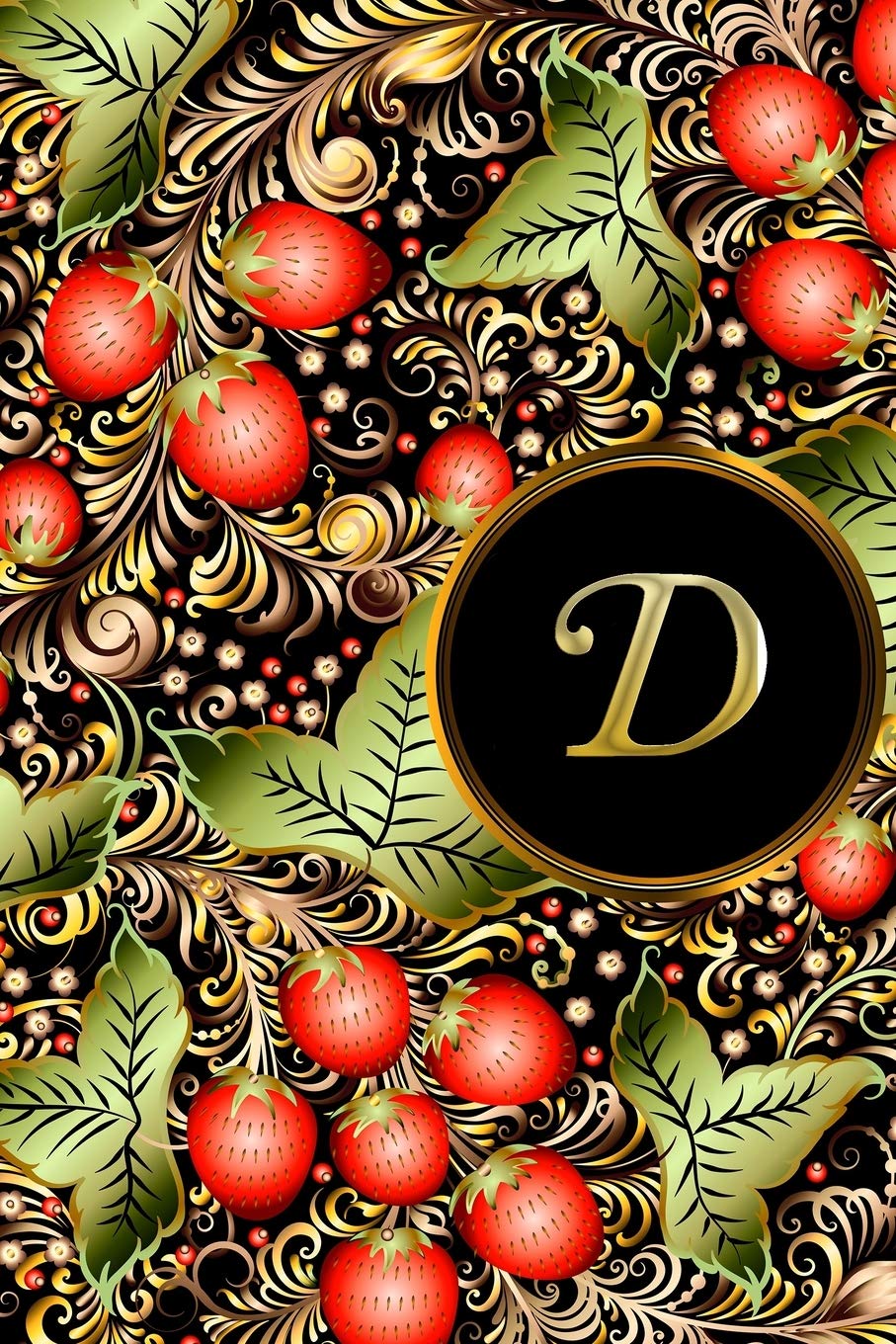 D: Initial Monogram Lined Letter Notebook, Journal & Diary for Writing & Note Taking for Girls and Women - Gold and Floral Essays & Short Stories