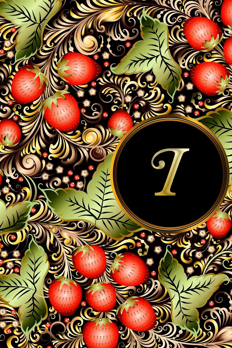 I: Initial Monogram Lined Letter Notebook, Journal & Diary for Writing & Note Taking for Girls and Women - Gold and Floral Essays & Short Stories