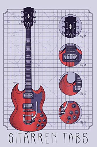 Gitarren Tabs: Gitarre Tabulator Block I Nummeriertes Notizbuch mit Inhaltsverzeichnis I Notenheft als Geschenk für Gitarrenspieler und solche die es ... mit E Tab Grifftabelle I DIN A5; 120 Seiten Arts & Music