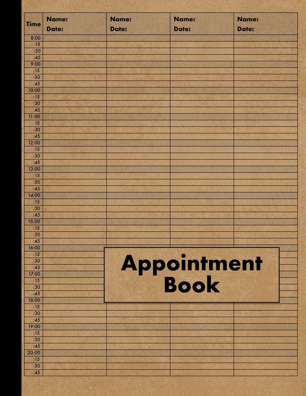 4 Column Appointment Book: Large 4 Column Schedule Book - 120 Pages 15 Minute Increments - Undated Four Column Notebook Planner Business, Finance & Career