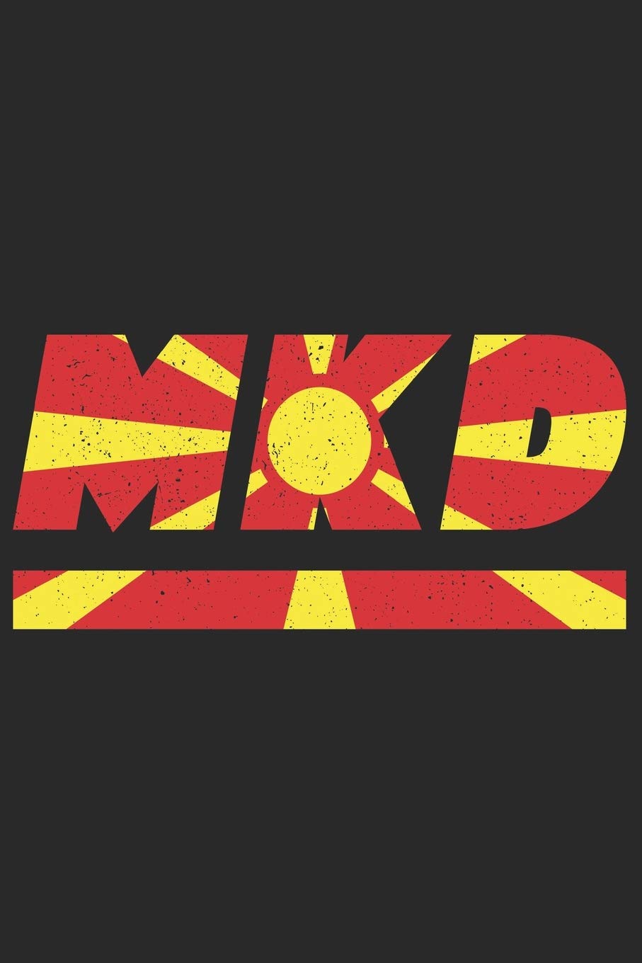 MKD: Nordmazedonien Notizbuch mit blanko 120 Seiten in weiß. Notizheft mit der mazedonischen Flagge Travel