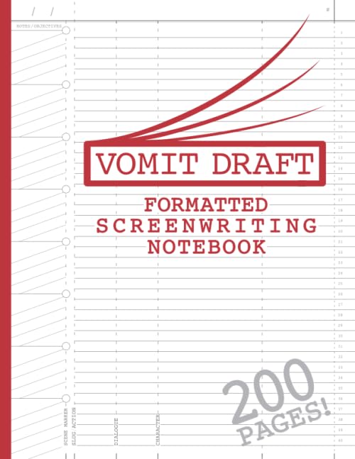 Blank Screenwriting Notebook: Write Your Own Movies - 200 Pages of Pre-Formatted Script Templates - 8.5" x 11" Journal for Ideas + Notes in Sidebars for Writers of TV Shows & Films (Vomit Drafts) Media & Communication